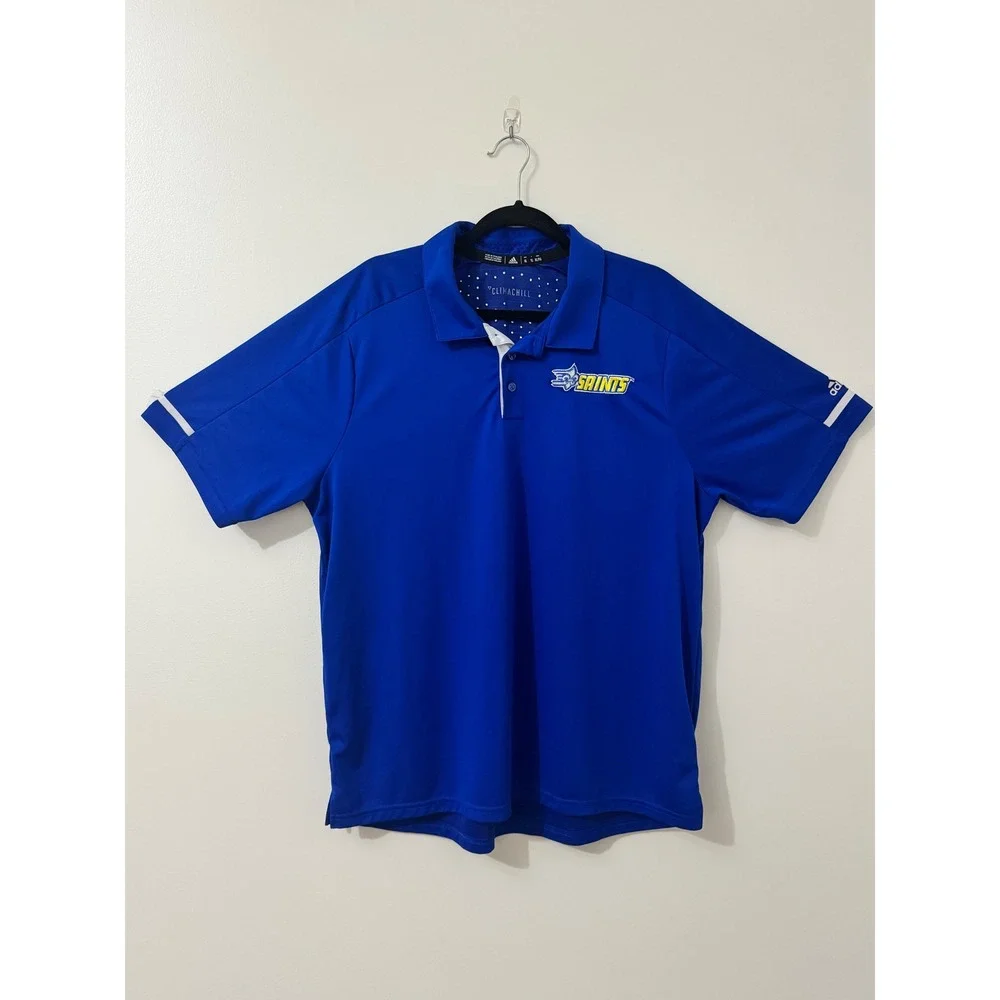 Adidas Climachill Saints Polo Shirt Men's‎ XL Blue Performance Golf Athletic